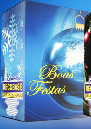 Caixa azul de cesta de Natal