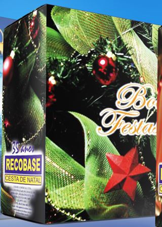 Caixa verde de cesta de Natal